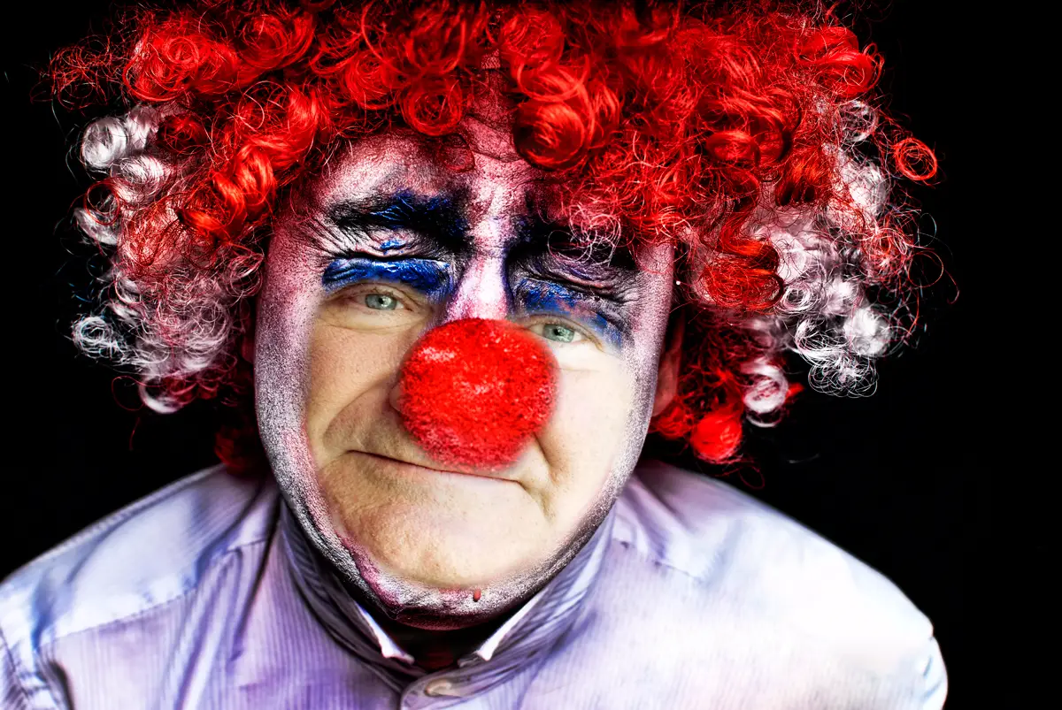 Robin Williams as sad clown