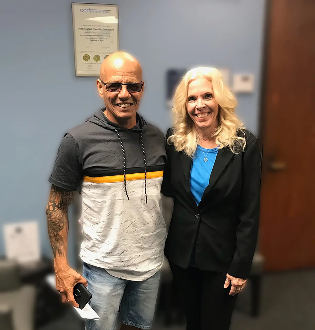 Operation Sacred Trust Director Camille Eisenmann with Ramon Gonzalez.